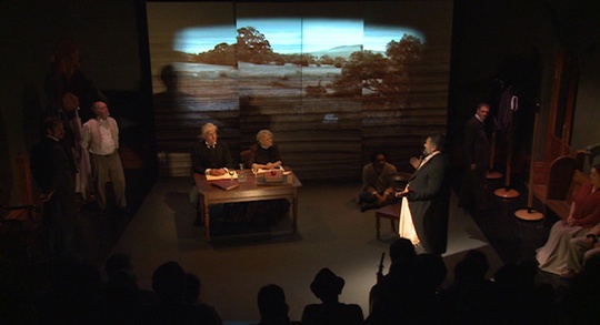 Actor Glen Shea portrays Thomas Bamfield, a witness at the 1881 Coranderrk Inquiry. La Mama Courthouse Theatre, Melbourne 2011. Photo: MoE Project (Click to enlarge)