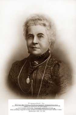 Anne Fraser Bon, (c.1904) was a staunch advocate for the rights of Aboriginal people in Victoria and one of the instigators of the 1881 Coranderrk Inquiry, on which she sat as a Commissioner.